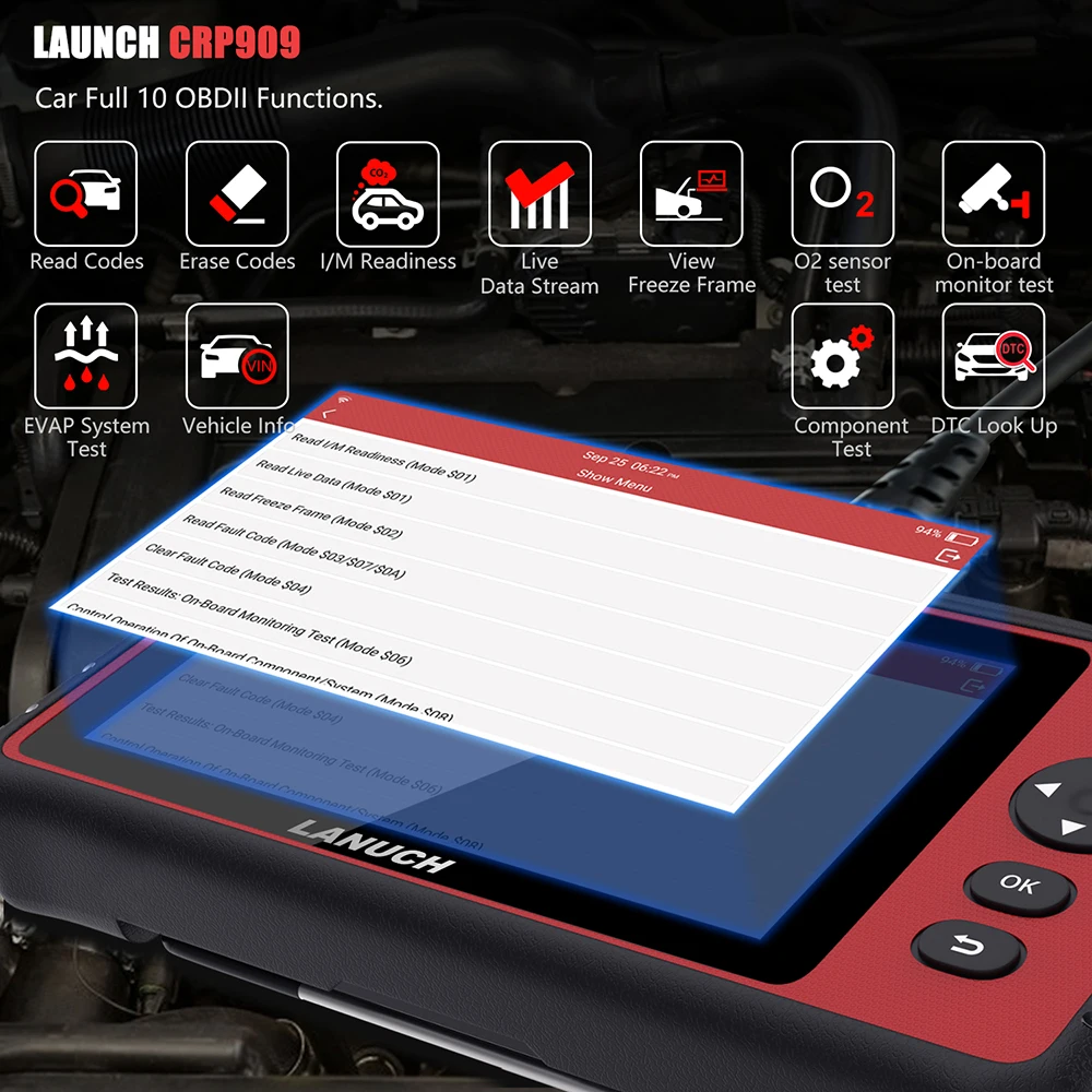 LAUNCH X431 CRP909 Obd2 автомобильный диагностический инструмент Wifi полная система авто ABS