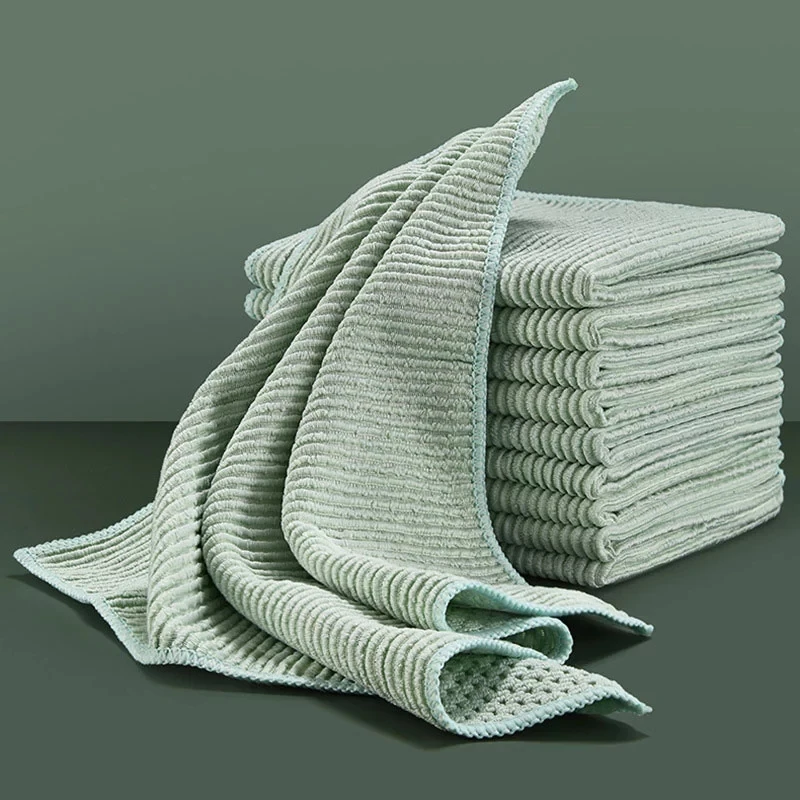 

5/10Pcs/Set Kitchen Non-Absorbent Housework Table Dish Cloth Cleaning Rags