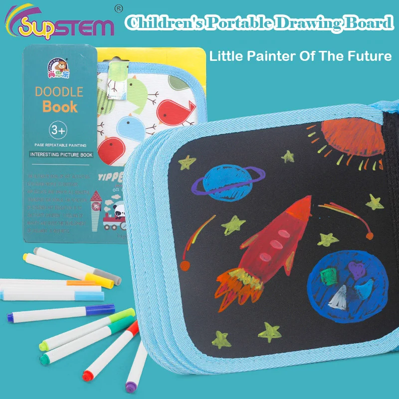 1 Набор портативная доска для рисования сделай сам стираемая Двусторонняя книжка