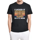 Смешная Мужская рубашка Grumpy Bear I Licked It So It's Mine, забавная футболка унисекс с коротким рукавом, хлопковые топы в стиле Харадзюку, европейский размер, футболка