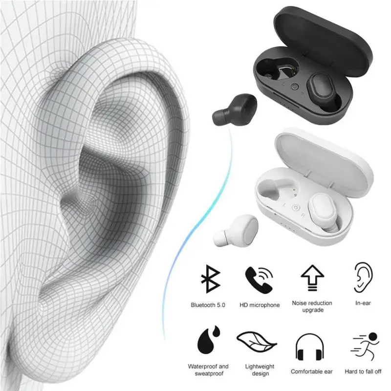Модные TWS беспроводные Bluetooth наушники стерео бас 5 0 с микрофоном Handsfree AI Control Power Bank