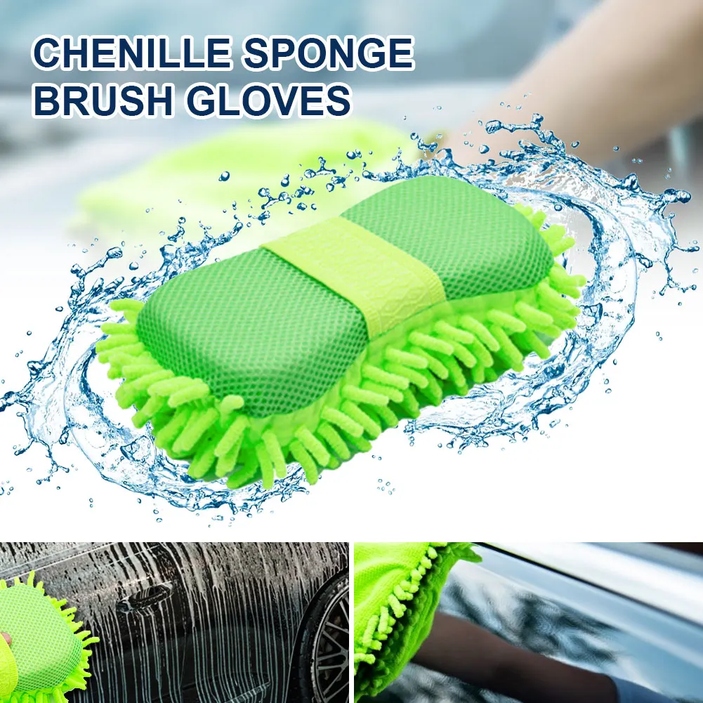 

Варежка для мытья автомобиля, синельная губка для чистки автомобиля, супер поглощающие перчатки из микрофибры для мытья автомобиля, щетки д...