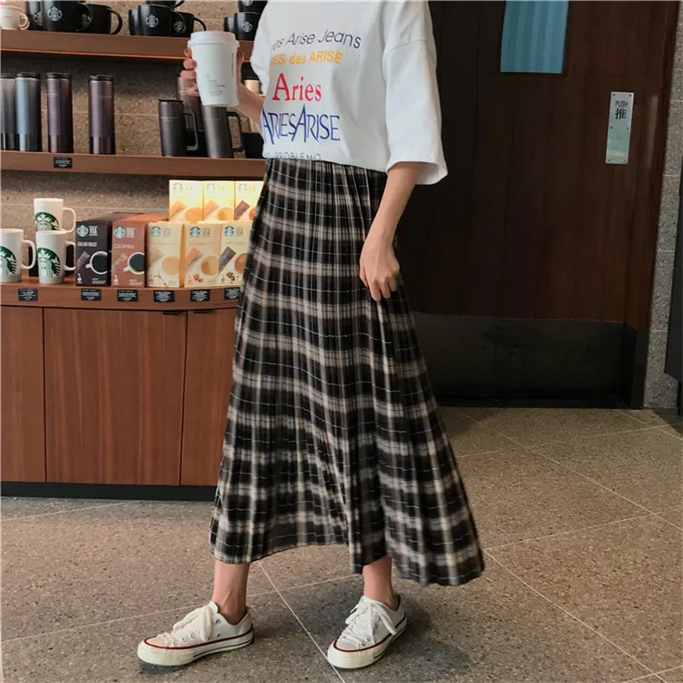 Faldas Mujer Moda Harajuku юбка японская, длинные юбки для женщин Макси Faldas Mujer Moda, консервативный стиль, трапециевидная Женская юбка
