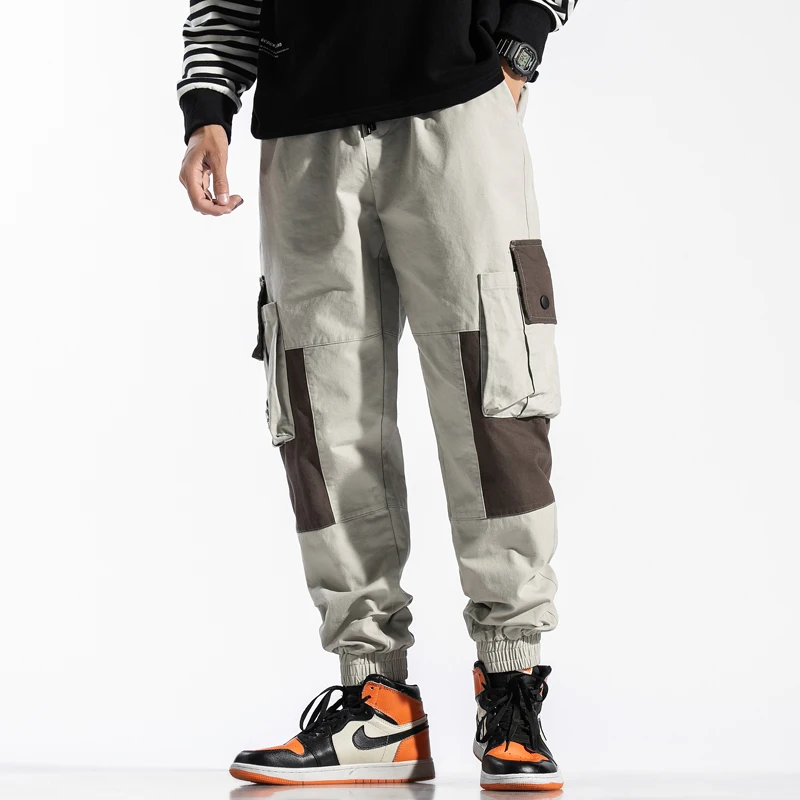 

New Multi-pocket Hip Hip Streetwear Men's Joggers Pants 2021 Autumn Winter Loose Men Cargo Pant Trousers Elastic Waist