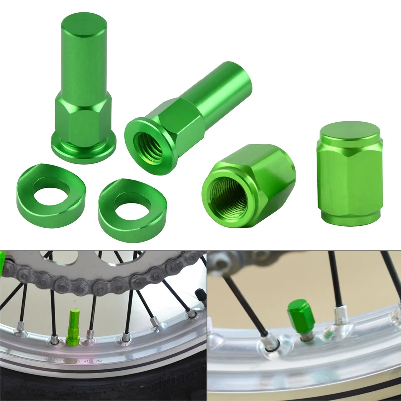 Dirt Bike Rim Lock Nuts Bolts Spacer Motocross Valve Cap For Kawasaki KX125 KX250 KX450 KX250F KX450F KLX KDL KX 250 KLX250 billet pivot 3 direction foldable clutch lever perch for kawasaki kx65 kx85 kx125 kx250 kx500 kx250f kx450f klx450r klx150