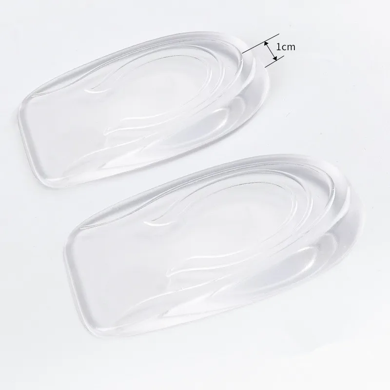 1Pair Unisex Height Increase Half Insoles Silicon Gel Women Men Comfortable Transparent Shoes Pad Cushion Inserts - Цвет: 1cm