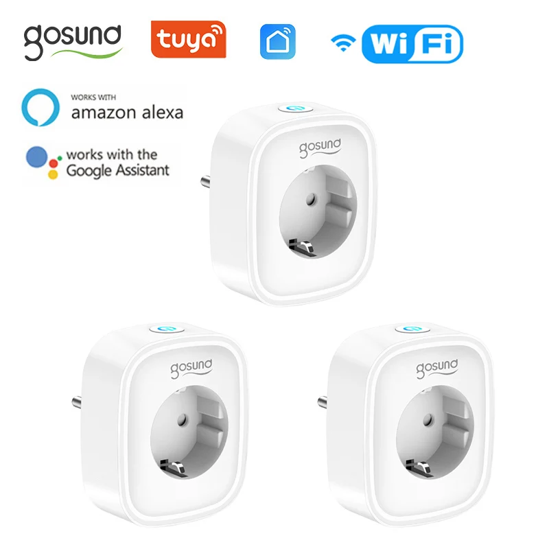 

Gosund Smart Plug WiFi Socket EU 16A Power Monitor Timing Function Tuya SmartLife APP Control Works with Alexa Google Assistant