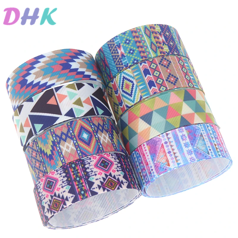 DHK 5 ярдов ацтекский Племенной напечатан Grosgrain ленты ленточный аксессуар Hairbow