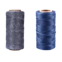 2pcs 260m 150d 1mm leather sewing waxed wax thread hand needle cord craft diy new colorgray dark blue