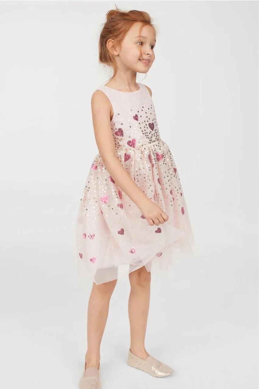 2020 новое летнее трикотажное платье принцессы с вышивкой в виде сердечек и