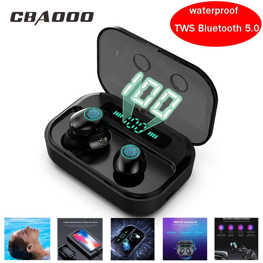 CBAOOO M7 TWS беспроводные Bluetooth наушники 5,0 в спортивная водонепроницаемая гарнитура беспроводные наушники стерео микрофон Игровые наушники для xiaomi