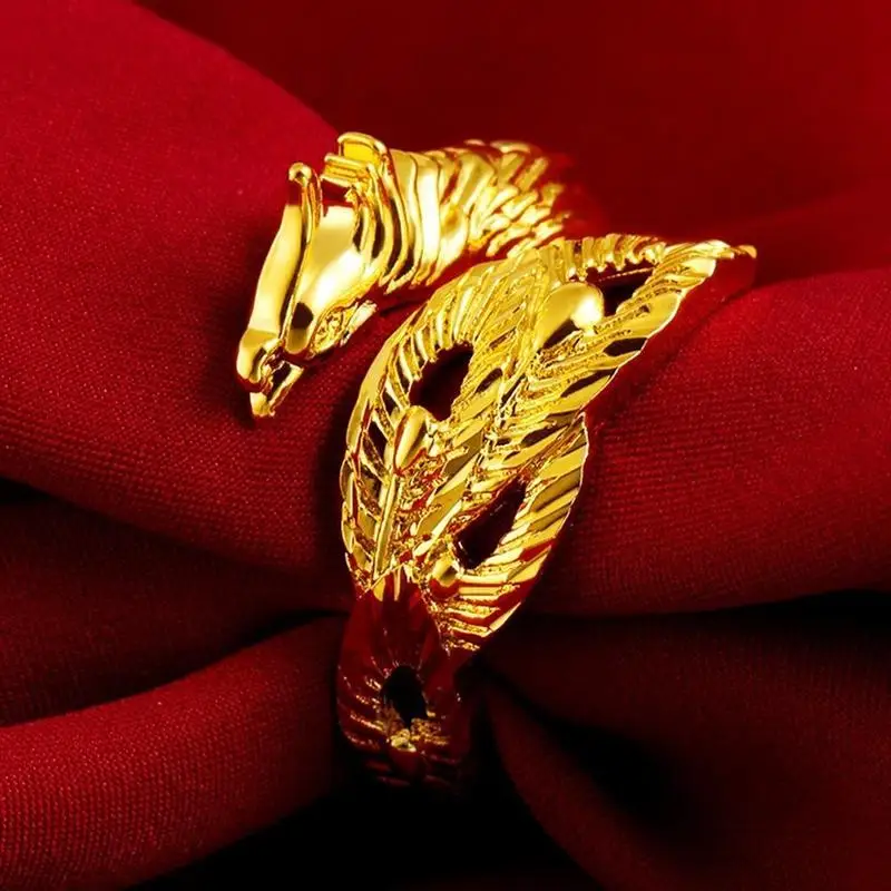 Новая мода Дракон и Феникс пара кольцо Открытое регулируемое властное мужское