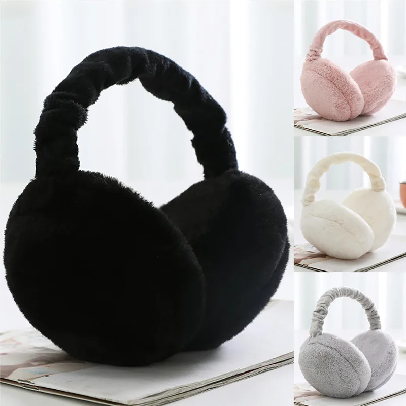 Новые милые разноцветные Наушники унисекс для зимы теплые меховые наушники