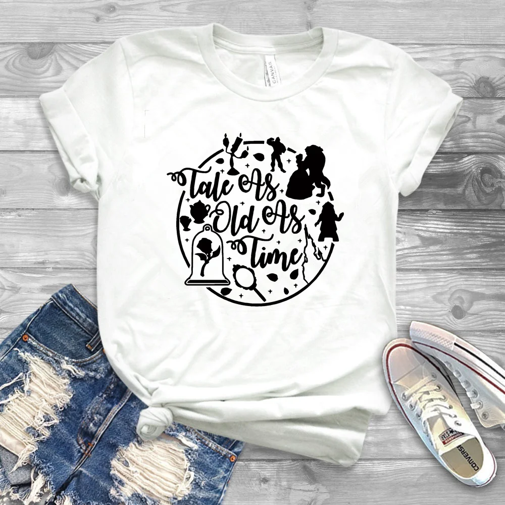 Tale As Old As Time Women's T-Shirt - Beauty and the Beast Cute Casual Tee for Women and Girls image 2
