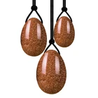 Золотистое песчаник Yoni, натуральные камни, нефритовые яйца, просверленные вагинальные яйца из нефрита, Хрустальные Яйца Yoni для упражнений Кегеля, каменные шарики