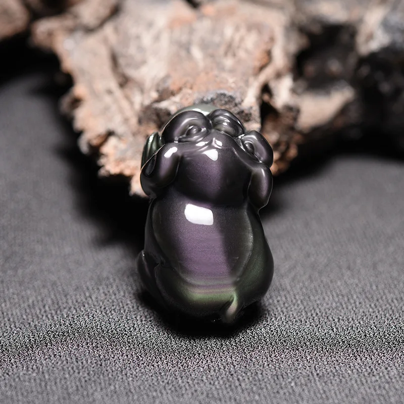 LETSFUN натуральный Полный Золотой обсидиан винтажный Дракон драгоценный камень