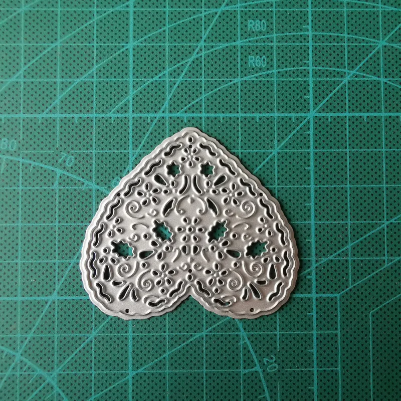 65x60 мм 1 шт. кружевной полый каркас в форме сердца Металлические Стальные режущие