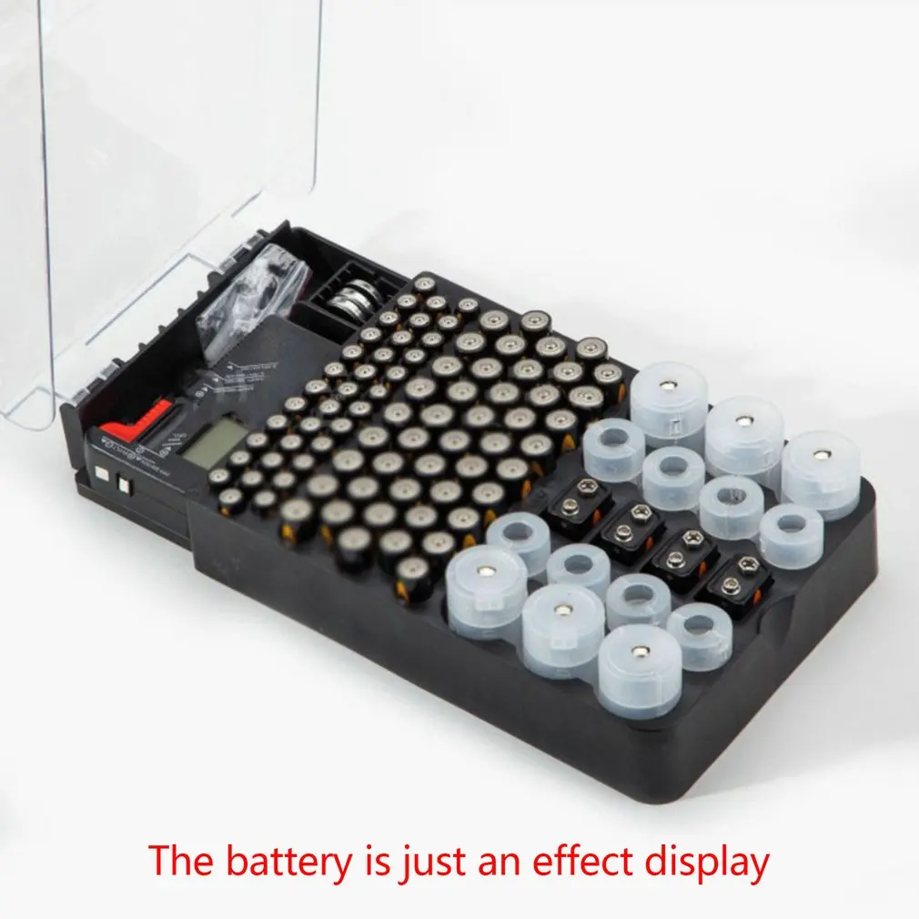 

104 Cells With Lid LCD Battery Tester Box Battery Storage Box Capacity Tester Portable Box Battery Storage Box