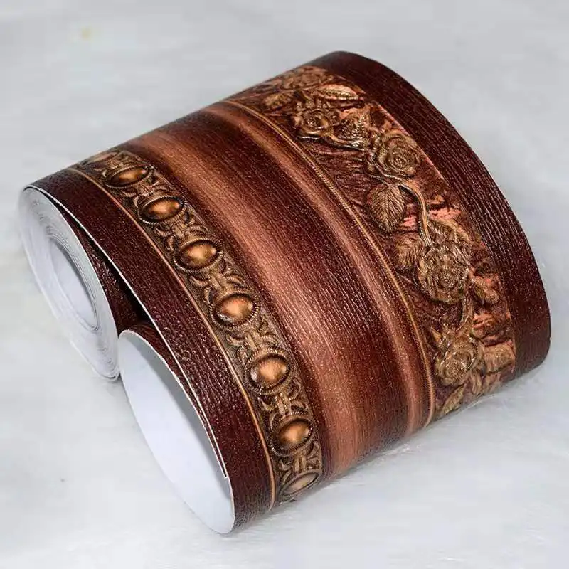 1605-dark brown DIY Emboss стикер на стену s виниловый водонепроницаемый домашний декор самоклеющиеся обои для ног линия талии стикер украшения кухни - Цвет: 1605-dark brown