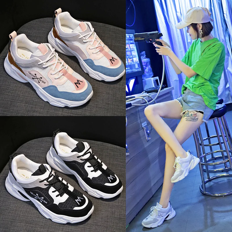 Новинка сезон осень женские дышащие кроссовки на толстой платформе модная