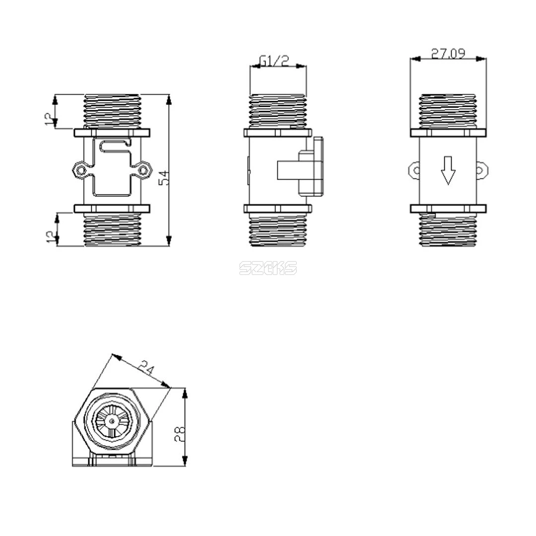 Счетчик расхода воды счетчик расходомер с датчиком холла индикатором Caudalimetro G1/2 0