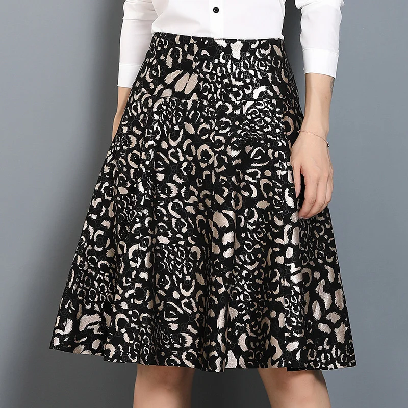 

Leather Genuine Mixed Colors Womens Vintage Skirt 2022 New Office Lady Elegant Print High Waist Fashion Skirt Korean Style