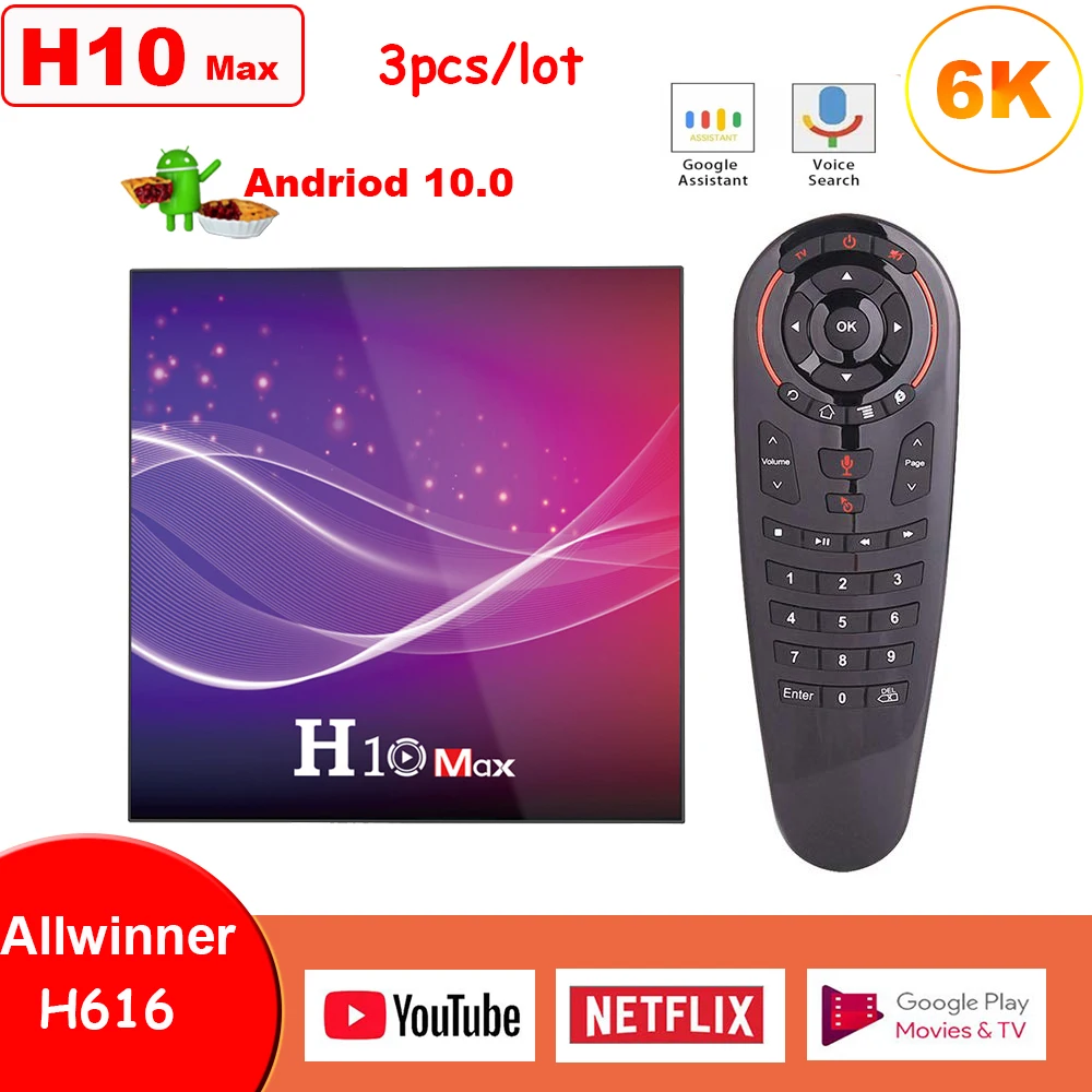 Приставка Смарт ТВ H10 Max Android 10 4 + 64 ГБ Wi Fi 2 ГГц|ТВ-приставки и медиаплееры| |
