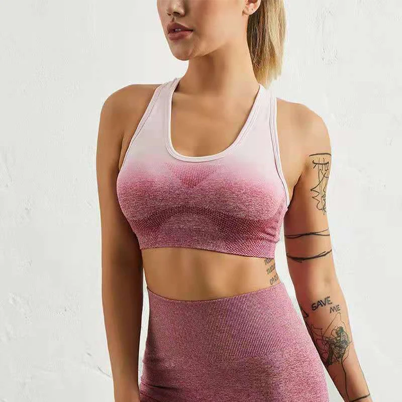 

Ombre Seamless Yoga Set Women Sports Clothing Fitness Suit Gym Seamless Set Workout Sport Outfit For Woman Athletic Wear