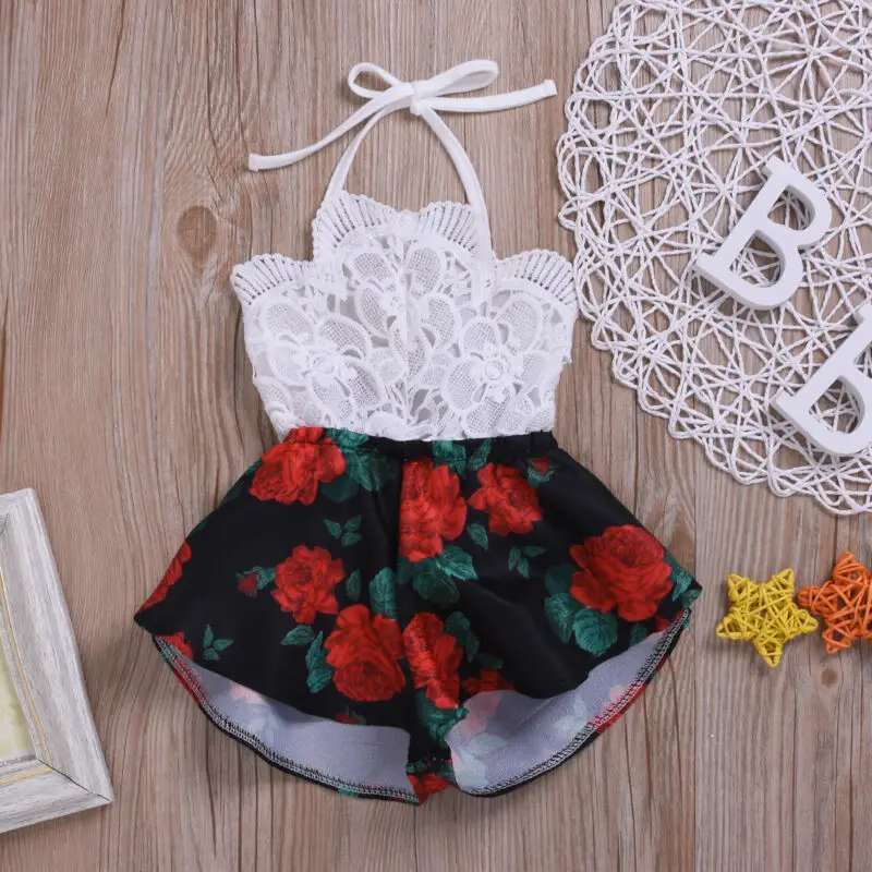 

US Newborn Baby Girl 0-3T Kids Sleeveless Romper Jumpsuit Outfit Clothes