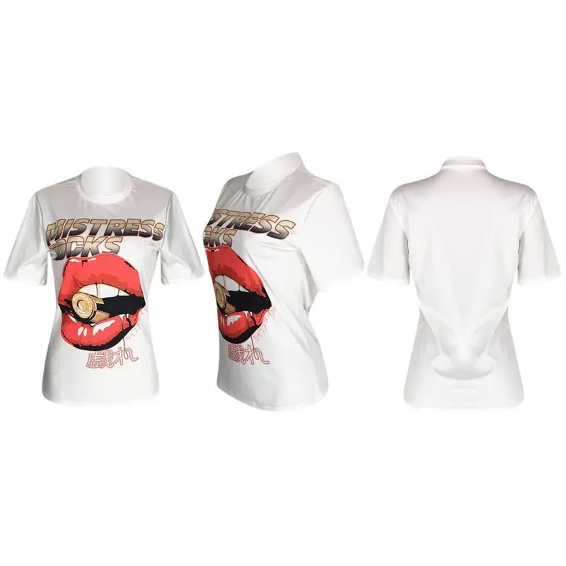 

2021 Summer Women Clothing Fashion Loose White Graphic T Shirts O-neck Short Sleeve Crop Top Lounge Wear Streetwear Y2k Clothes