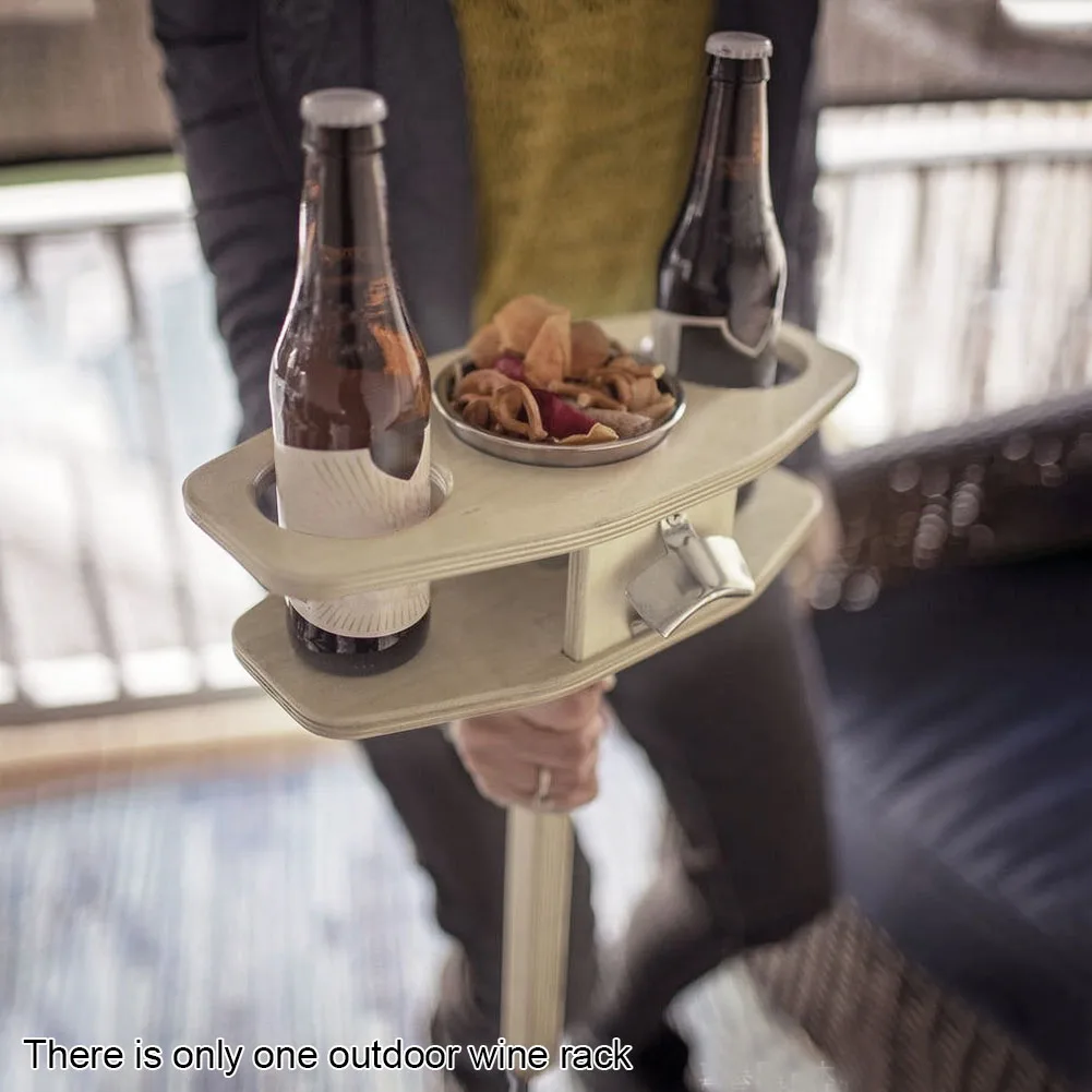Пляж пикник закуски на заднем дворе деревянный держатель для вина стол складной