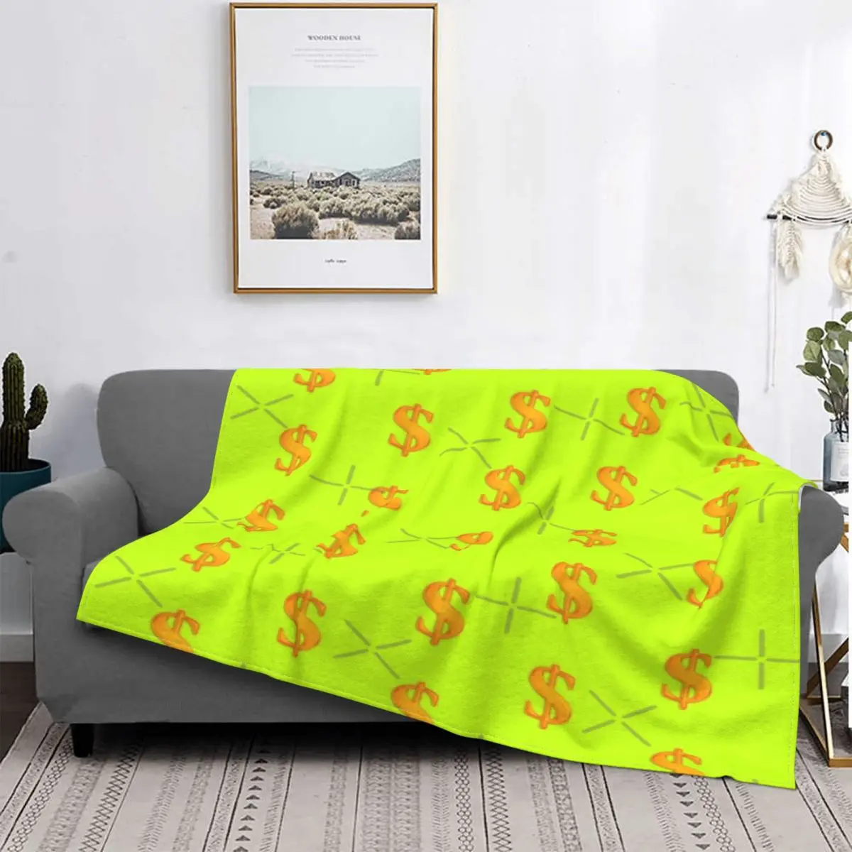

Dollar Sign 39-manta a cuadros para cama, manta térmica a cuadros de muselina, textil de lujo para el hogar