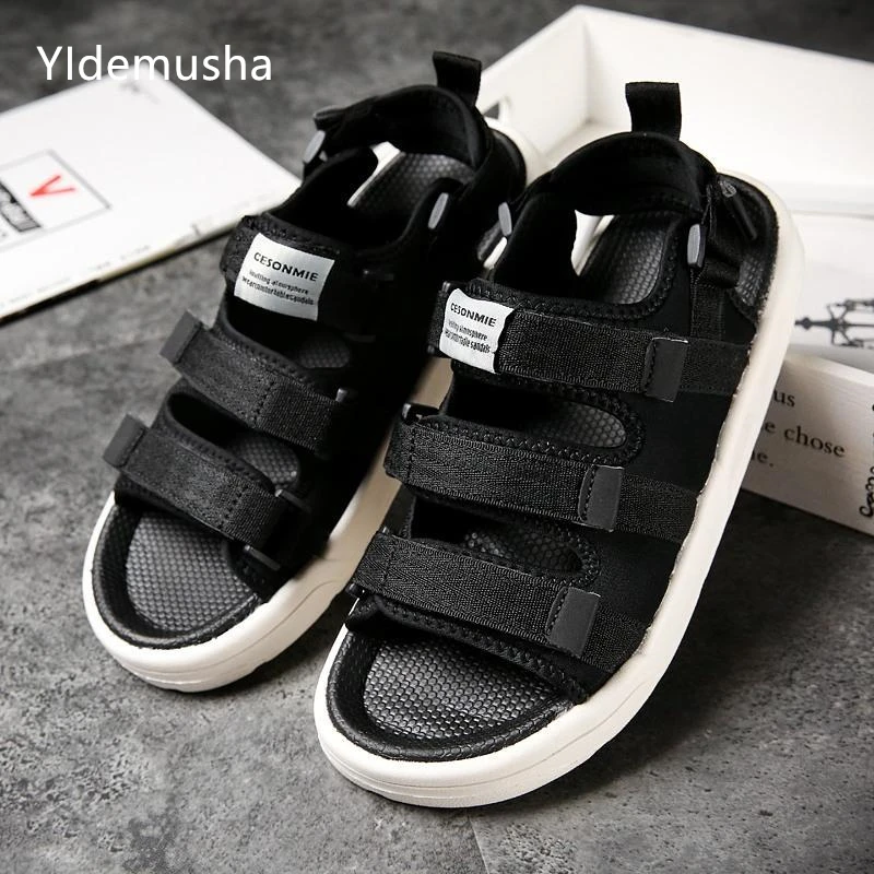 Мужские пляжные сандалии в римском стиле повседневные шлепанцы плоская подошва