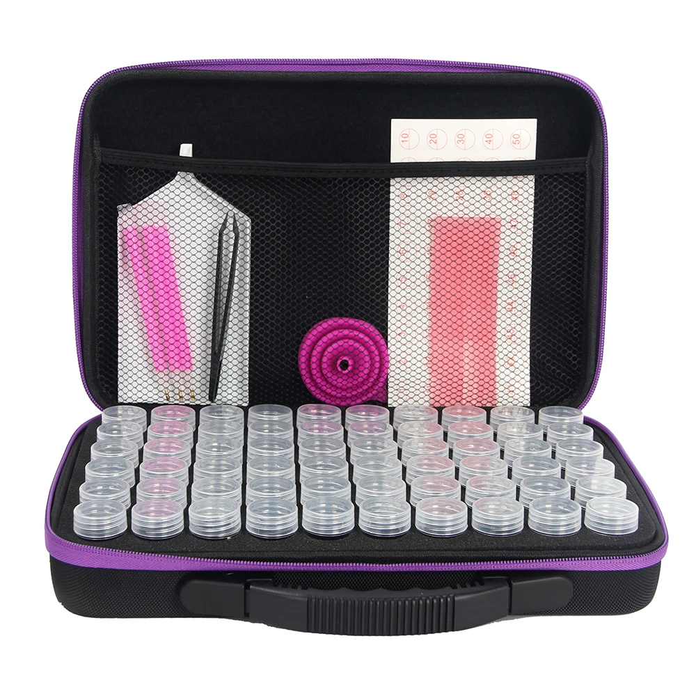 

5D Diamond Painting Storage Box 60-Slot Diamond Painting Accessories Tools Jewelry Bead Storage Jar Ring Sparkling rhinestones