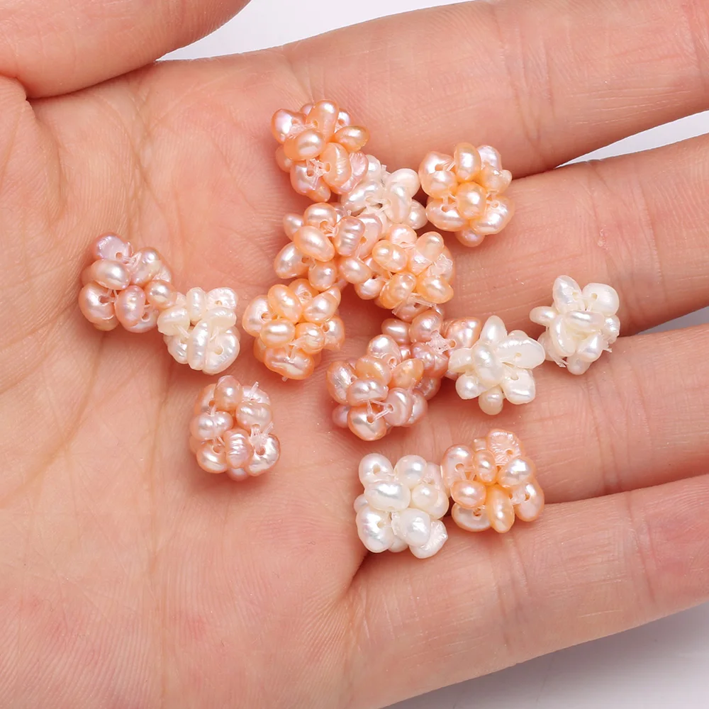 

4Pcs Natural Freshwater Pearl Hand Knitting Beads Charms For Jewelry Making DIY Necklace Anklet Bracelet Ring Accessory