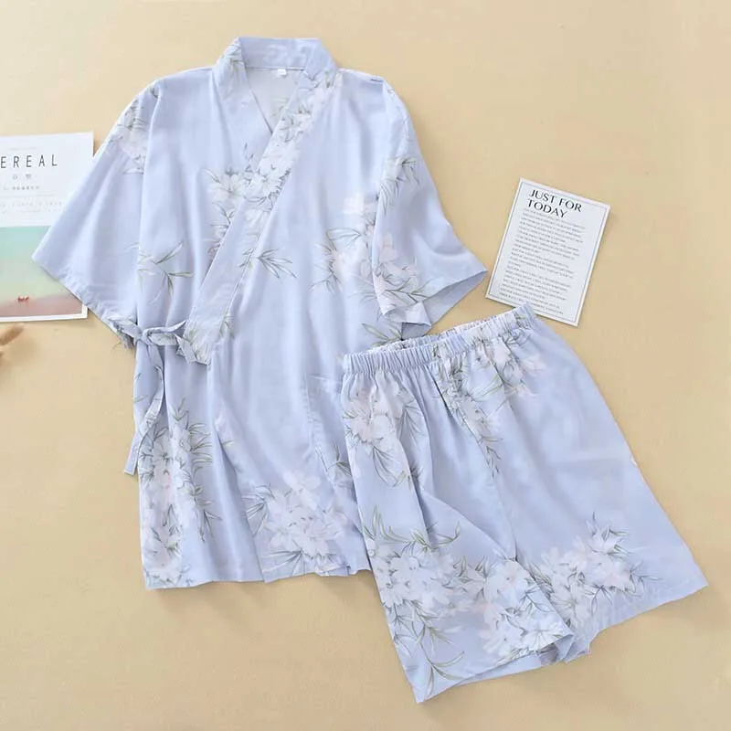 Пижама с v образным вырезом в японском стиле комфортная Хлопковая пижама