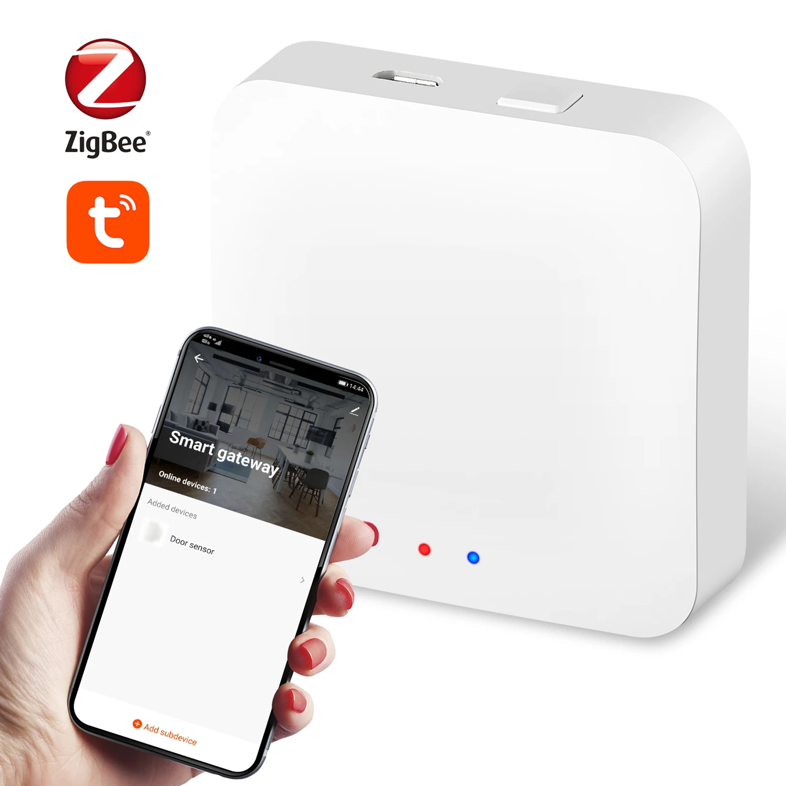 

Smart ZigBee Gateway Wireless Gateway Intelligent Home Central Hub APP Remote Voice Control Group Control Multi-device Linkage
