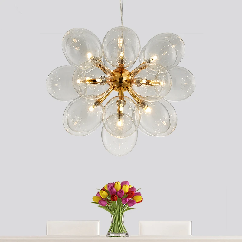 

Designer simple personality art glass bubble ball post-modern creative clothing shop cafe children’s room chandelier