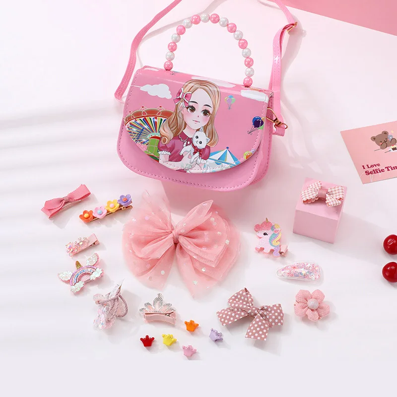 

21 Pcs/Box Children Cute Colors Cartoon Flower Crown Elastic Hair Bands Baby Girls Lovely Rubber Bands Kids Hair Accessories