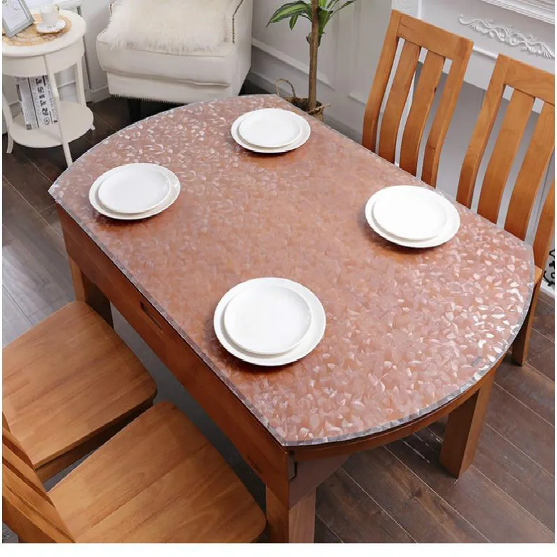 

1.5mm cosmos printed soft thick tablecloth waterproof and heat-resistant PVC tablecloth dining table round tablecloth