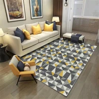 modern yellow dark gray geometry carpet bedroom coffee table sofa ryg water absorption bathroom mat hallway rug decoration