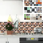 3D мозаичные водонепроницаемые настенные наклейки, самоклеящиеся Имитационные плитки, обои для украшения кухни и ванной комнаты, 18 шт.компл. 10*10 см