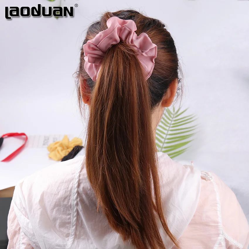 Новые женские одноцветные эластичные резинки для волос корейские милые простые 6