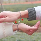 Браслет-цепочка из нержавеющей стали для влюбленных, магнитный браслет для пар, минималийское сердце, притягивающий Парные браслеты из Бразилии, ювелирные изделия дружбы A ++