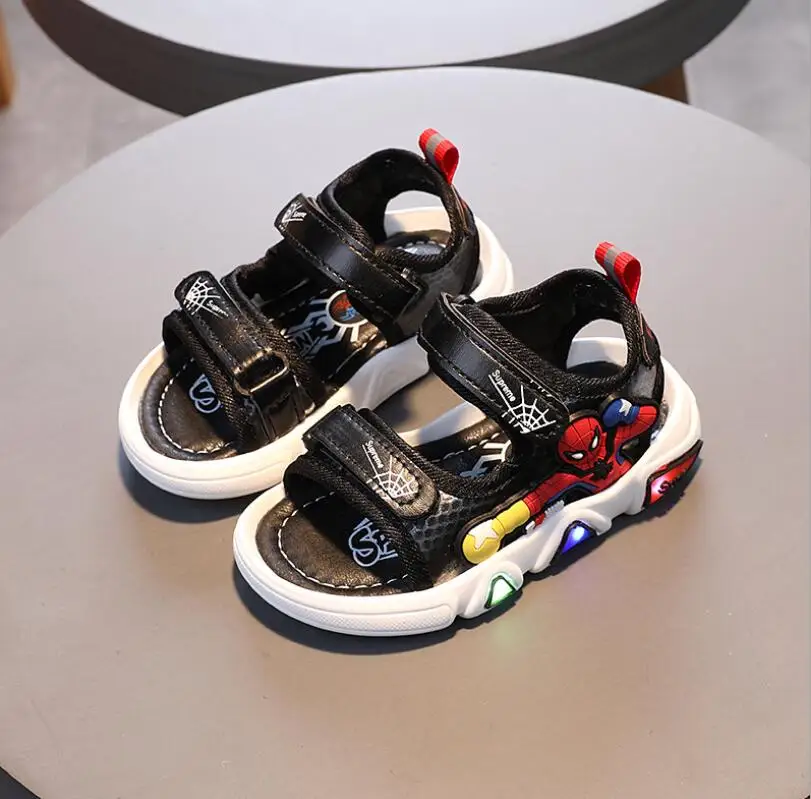 Сандалии Детские с мультяшным принтом Человек паук повседневные Нескользящие