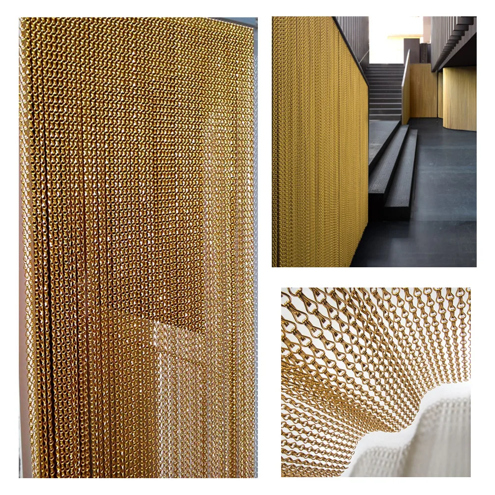 Двойной крюк алюминиевая металлическая цепь насекомых экран двери занавес Fly