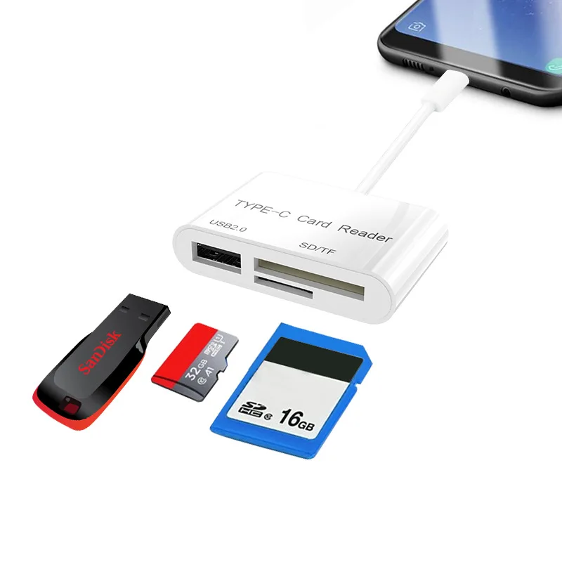

Кардридер USB 2,0 3 в 1, кардридер SD/TF/ Compact Flash