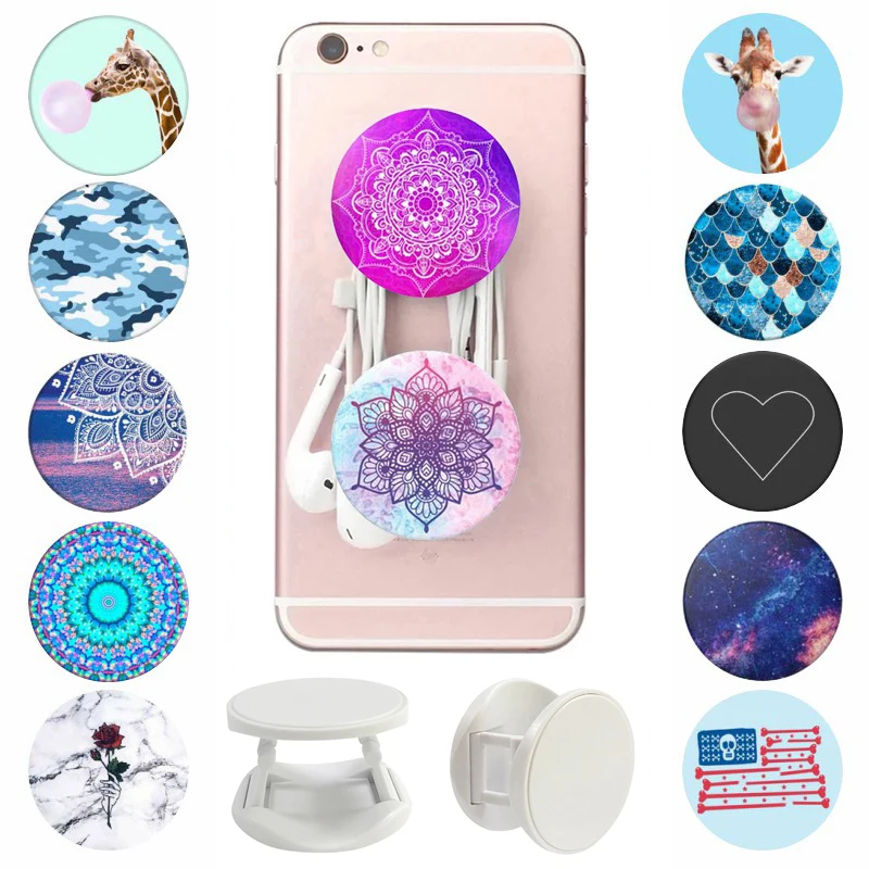 

Cute Dog Giraffe Mandala попсокет Round Phone Holder Ring Grip Pocket Socket Stand Flexible Air Bag For Smartphones and Tablets