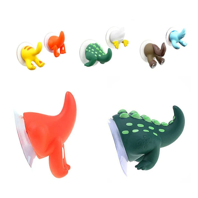 

6Pcs/set Cute Cartoon Animal Tail Strong Sucker Suction Hook Baby Bathroom Key Towel Hanger Holder Hooks Home Kitchen Accessorie