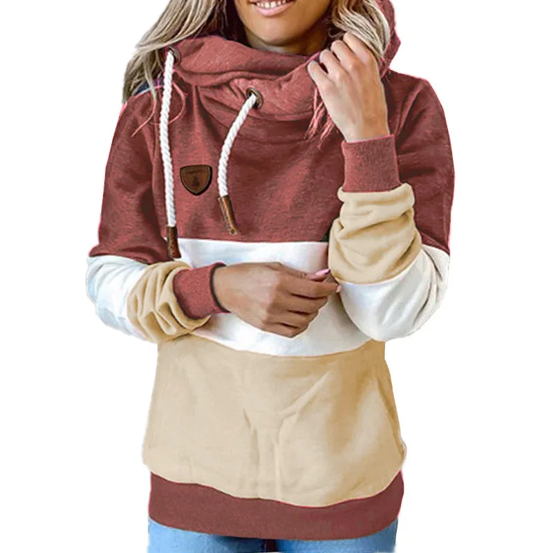 

Sweatshirts for European and American Autumn Winter Coats New Women's Clothing Patchwork Hoodie Loose oversized hoodies